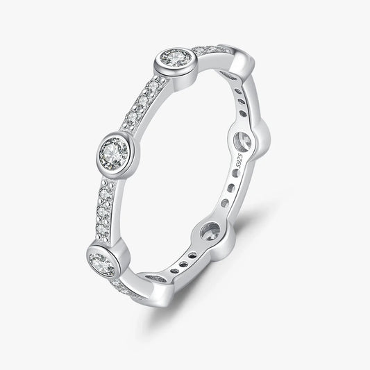 Cubic Zirconia Eternity Ring in Sterling Silver