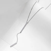 Sterling Silver Cubic Zirconia Y-Shaped Necklace