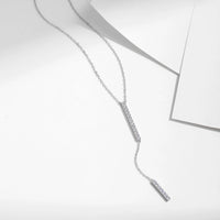 Sterling Silver Cubic Zirconia Y-Shaped Necklace