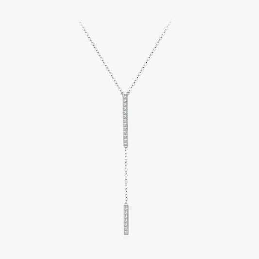 Sterling Silver Cubic Zirconia Y-Shaped Necklace
