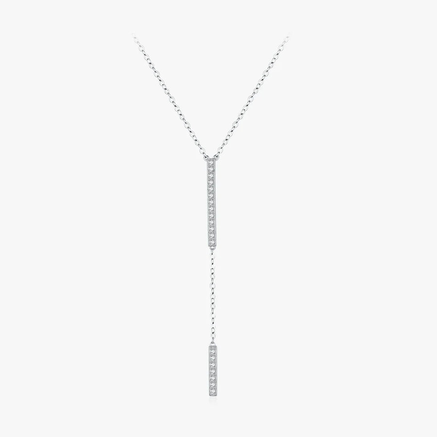 Sterling Silver Cubic Zirconia Y-Shaped Necklace