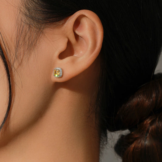 Yellow Sterling Silver Stud Earrings