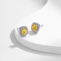 Yellow Sterling Silver Stud Earrings