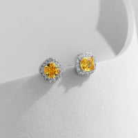 Yellow Sterling Silver Stud Earrings