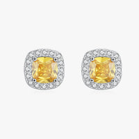 Yellow Sterling Silver Stud Earrings