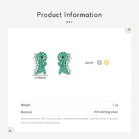 Sterling Silver Green Dinosaur Stud Earrings