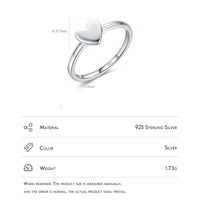 Sterling Silver Simple Heart Ring