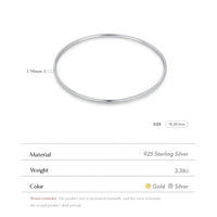 Stackable Platinum Plated Sterling Silver Bangle