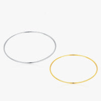 Stackable Platinum Plated Sterling Silver Bangle