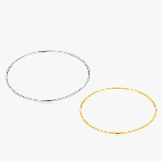 Stackable Platinum Plated Sterling Silver Bangle