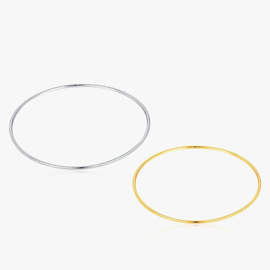 Stackable Platinum Plated Sterling Silver Bangle