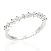 Cubic Zirconia Stackable Half Eternity Ring in Sterling Silver