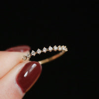 Cubic Zirconia Stackable Half Eternity Ring in Sterling Silver