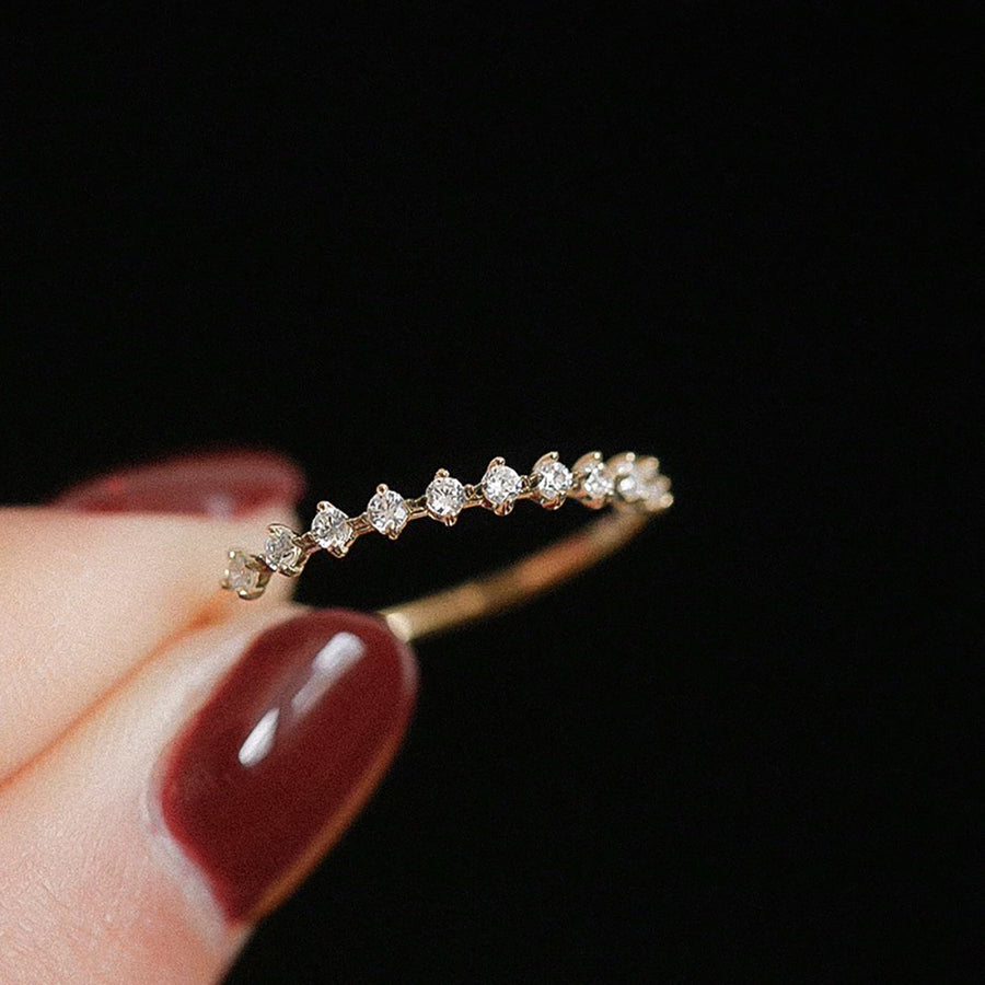 Cubic Zirconia Stackable Half Eternity Ring in Sterling Silver
