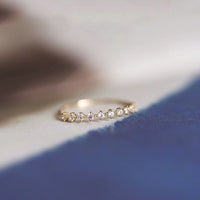 Cubic Zirconia Stackable Half Eternity Ring in Sterling Silver
