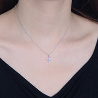 Sterling Silver Rainbow Evil Eye Necklace