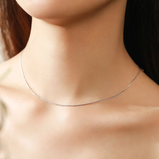 Classic Adjustable Sterling Silver Chain Necklace