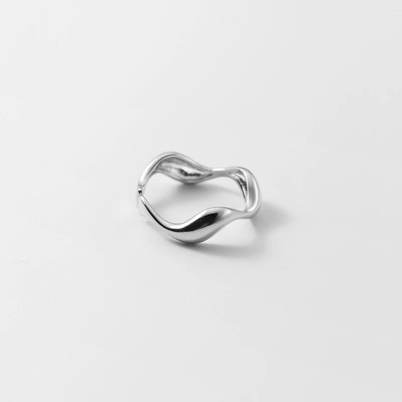 Irregular Design Sterling Silver Stackable Ring