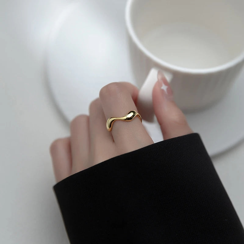 Irregular Design Sterling Silver Stackable Ring