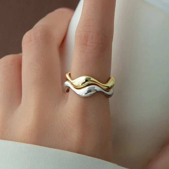 Irregular Design Sterling Silver Stackable Ring