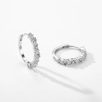 Sterling Silver Cubic Zirconia Fine Hoop Earrings