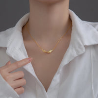 Sterling Silver Lucky Leaf Pendant Necklace