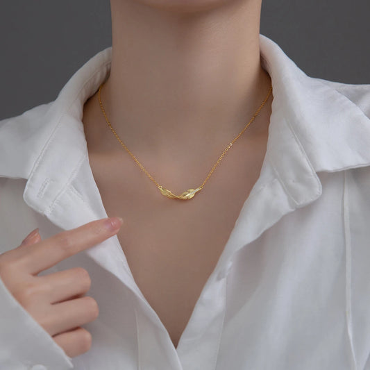 Sterling Silver Lucky Leaf Pendant Necklace