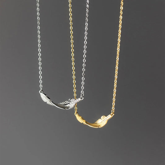 Sterling Silver Lucky Leaf Pendant Necklace