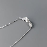 Sterling Silver Lucky Leaf Pendant Necklace