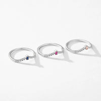 Sterling Silver Stackable Ring with Cubic Zirconia Gems