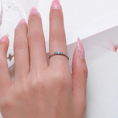 Sterling Silver Blue Stackable Thin Ring