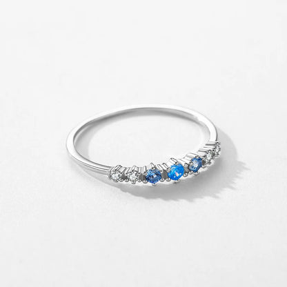 Sterling Silver Blue Stackable Thin Ring