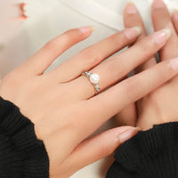 Sterling Silver Shell Pearl Ring
