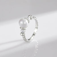 Sterling Silver Shell Pearl Ring