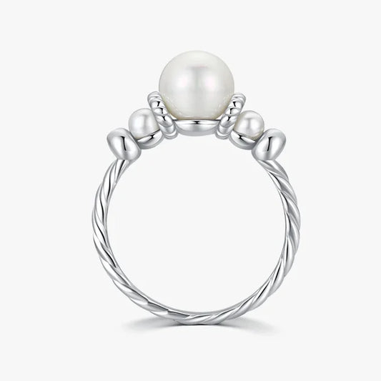 Sterling Silver Shell Pearl Ring
