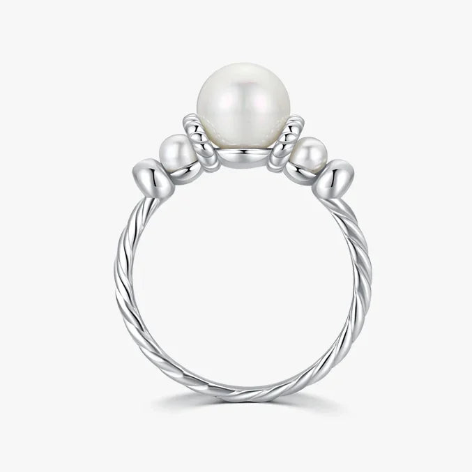 Sterling Silver Shell Pearl Ring