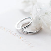 Sterling Silver Adjustable Sun and Moon Couple Ring