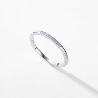 Sterling Silver Pave Opal Ring