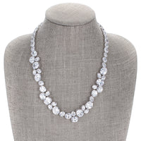 Bejeweled Oval Cubic Zirconia Collar Necklace