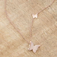 Beatrice Rose Gold Delicate Butterfly Necklace