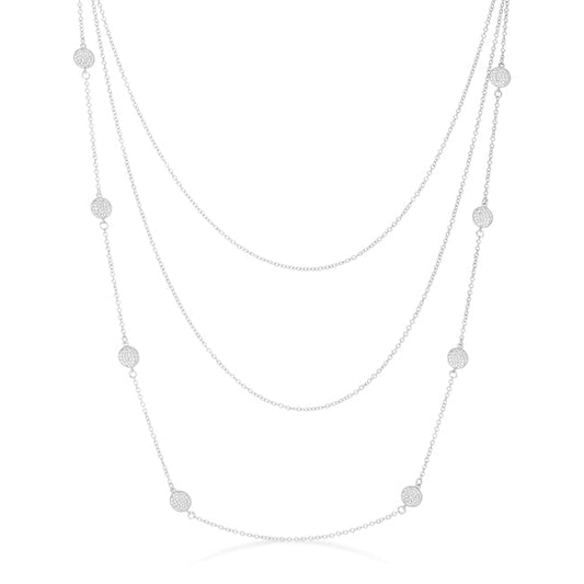 Carol Pave Disc Layered Necklace