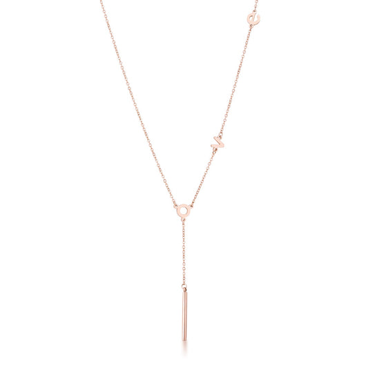 Rose Goldtone Stainless Steel LOVE Necklace