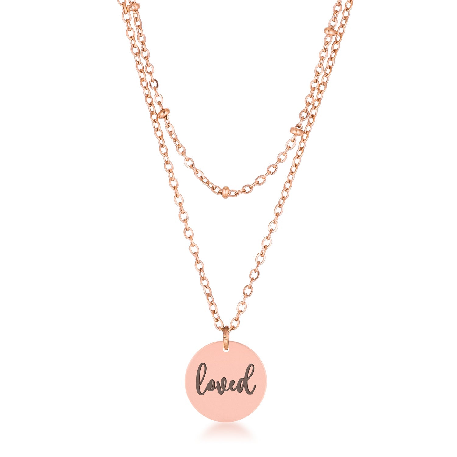 Delicate Rose Gold Loved Necklace
