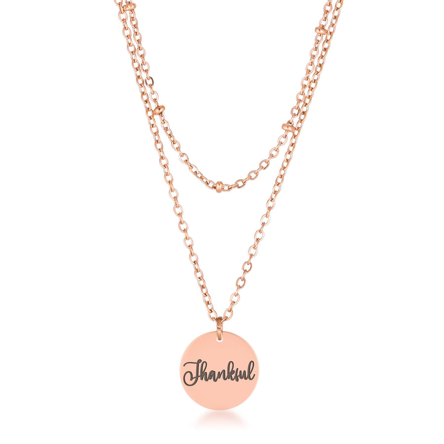Delicate Thankful Rose Gold Necklace