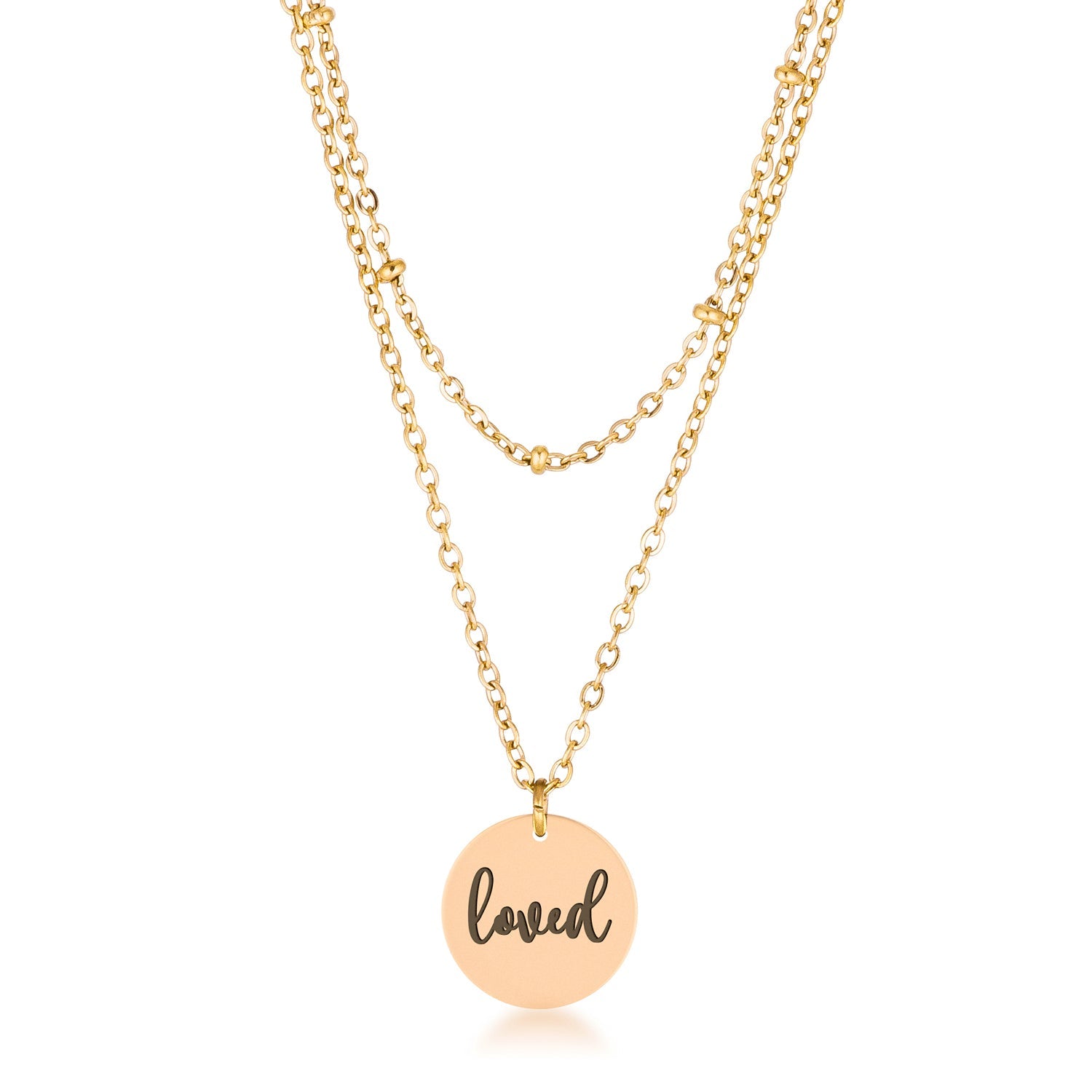 Delicate Gold Plated Loved Necklace