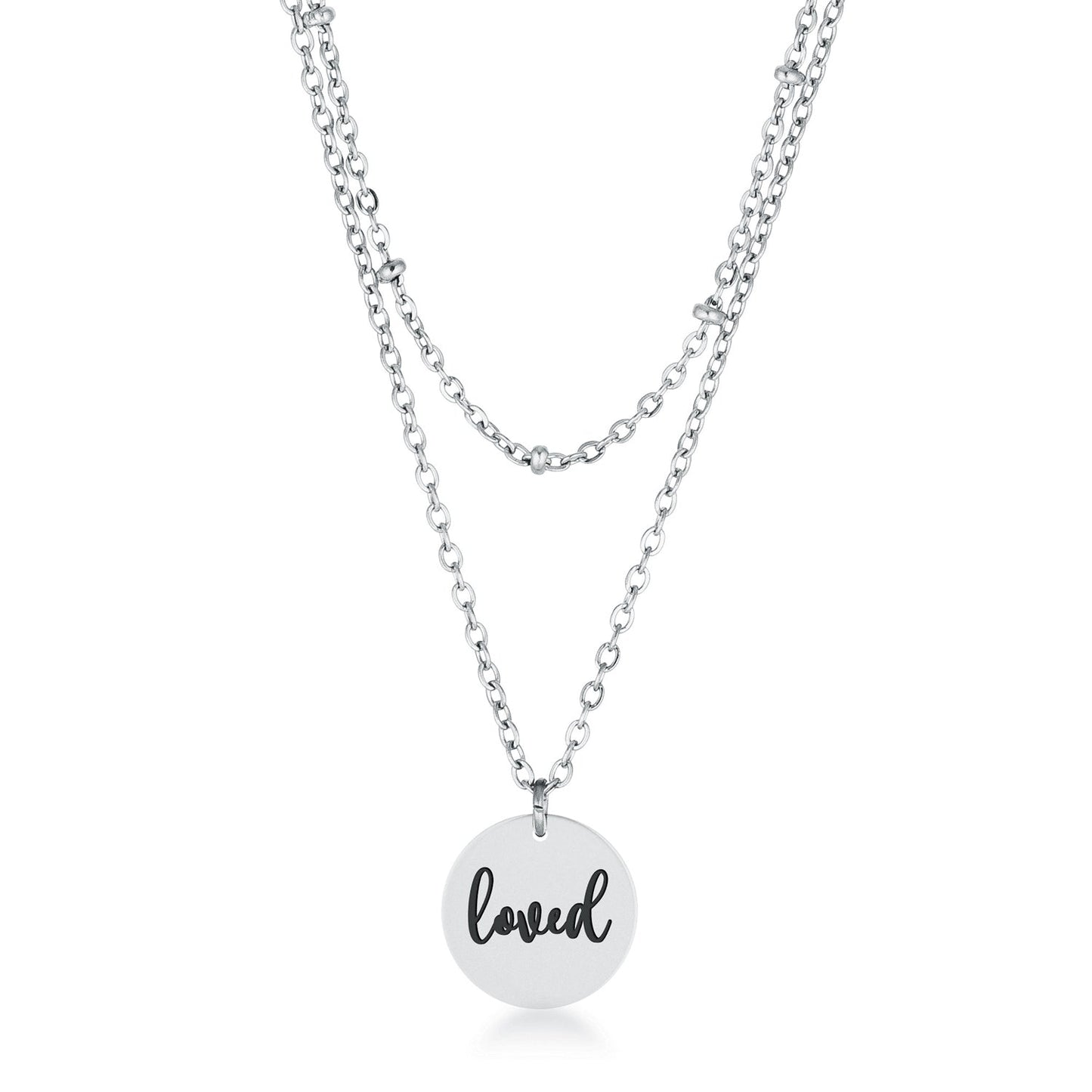 Delicate Stainless Steel Loved Necklace
