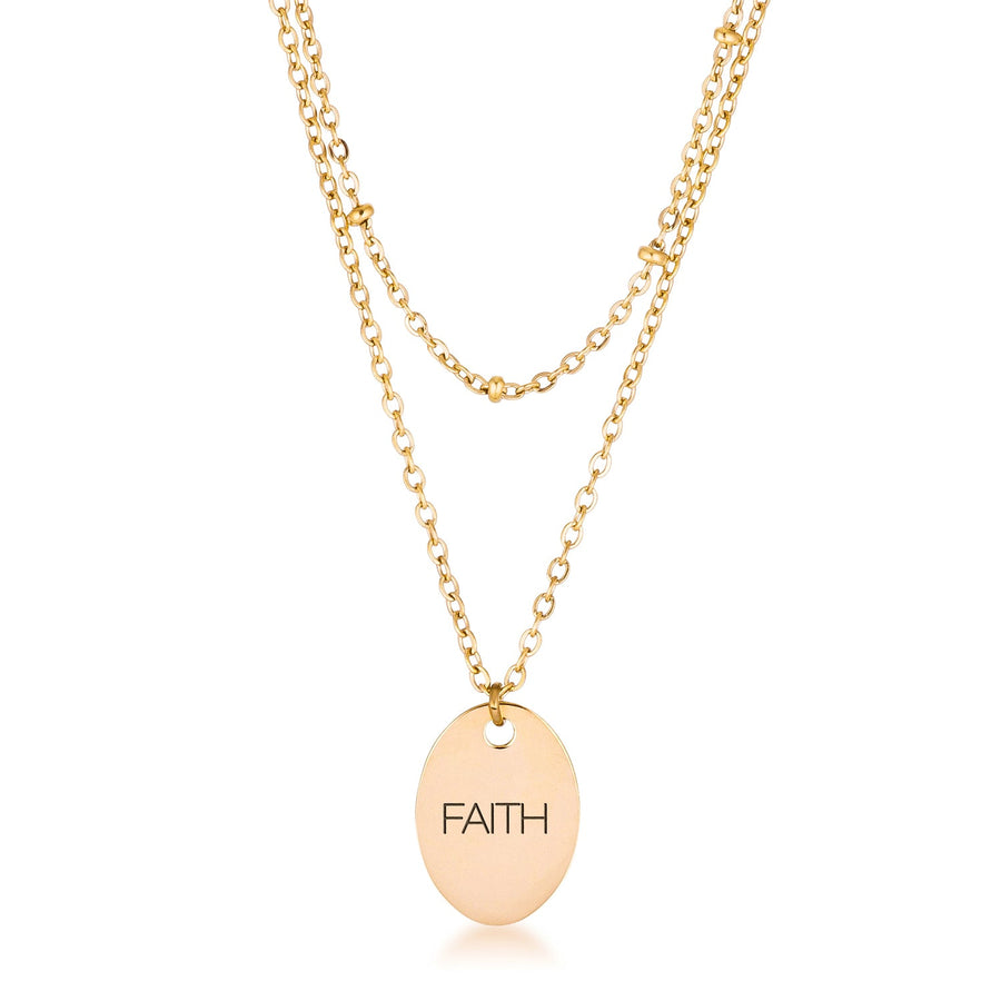18k Gold-Plated Double Chain FAITH Necklace
