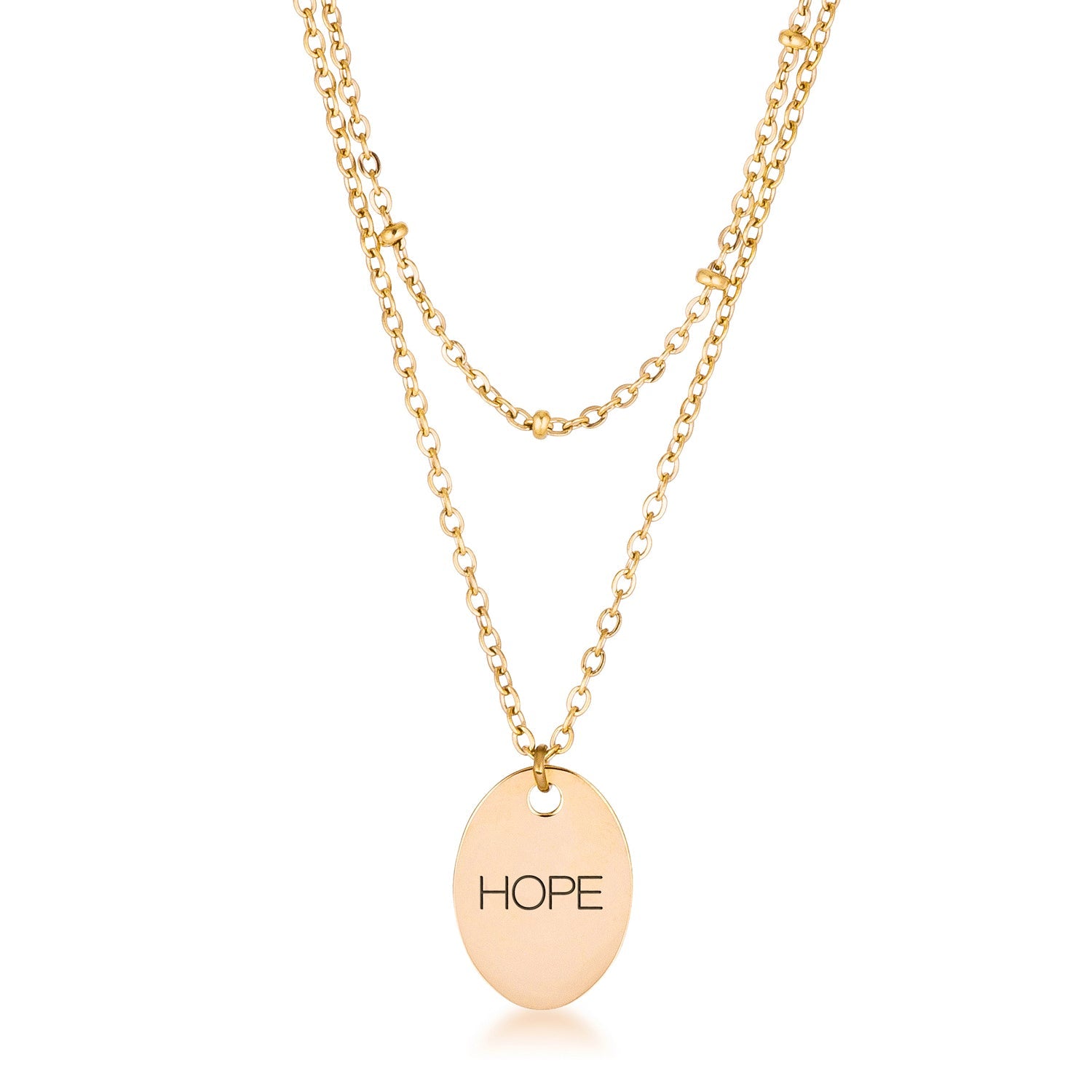 18k Gold Plated Double Chain HOPE Necklace