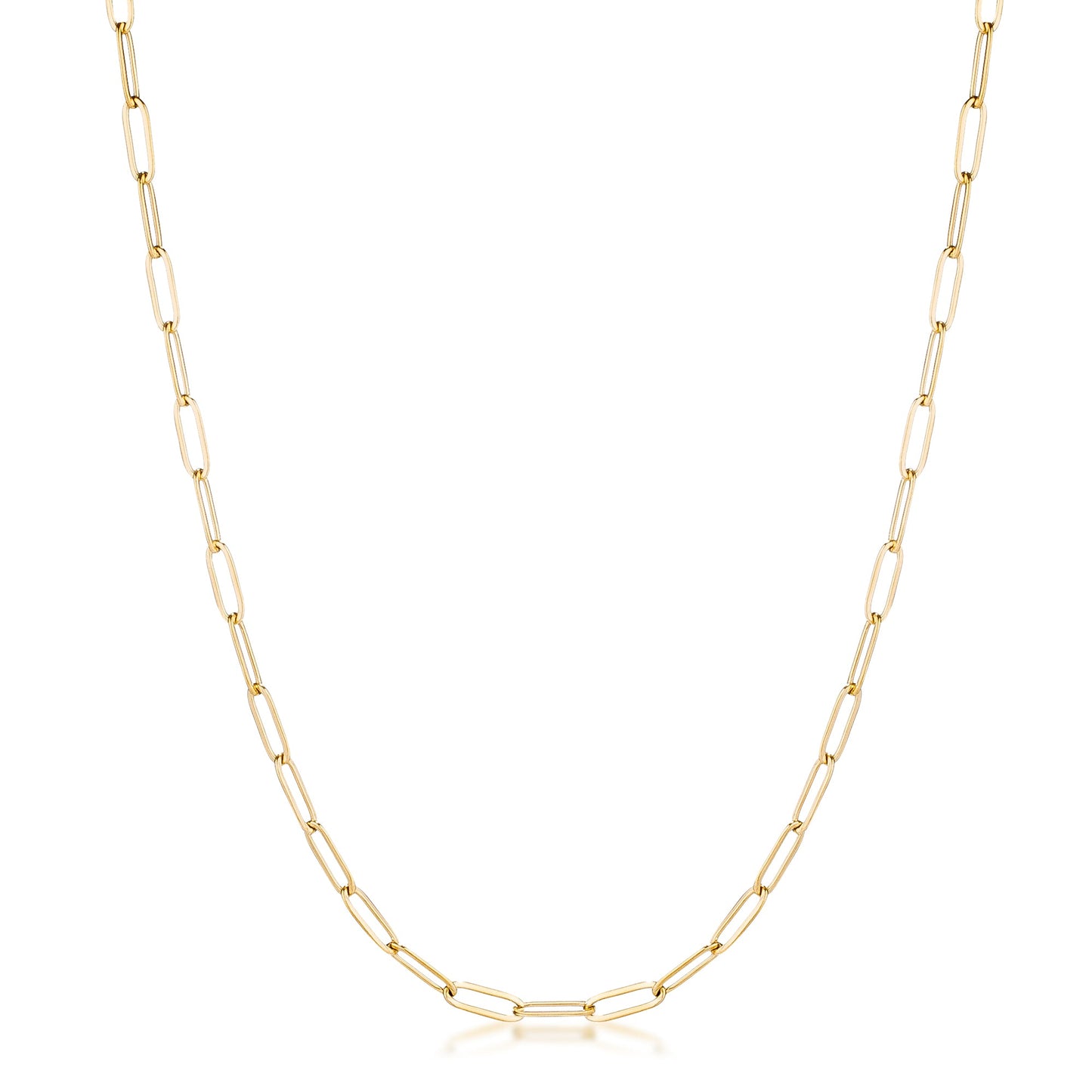 16" Gold Plated Paperclip Chain Necklace