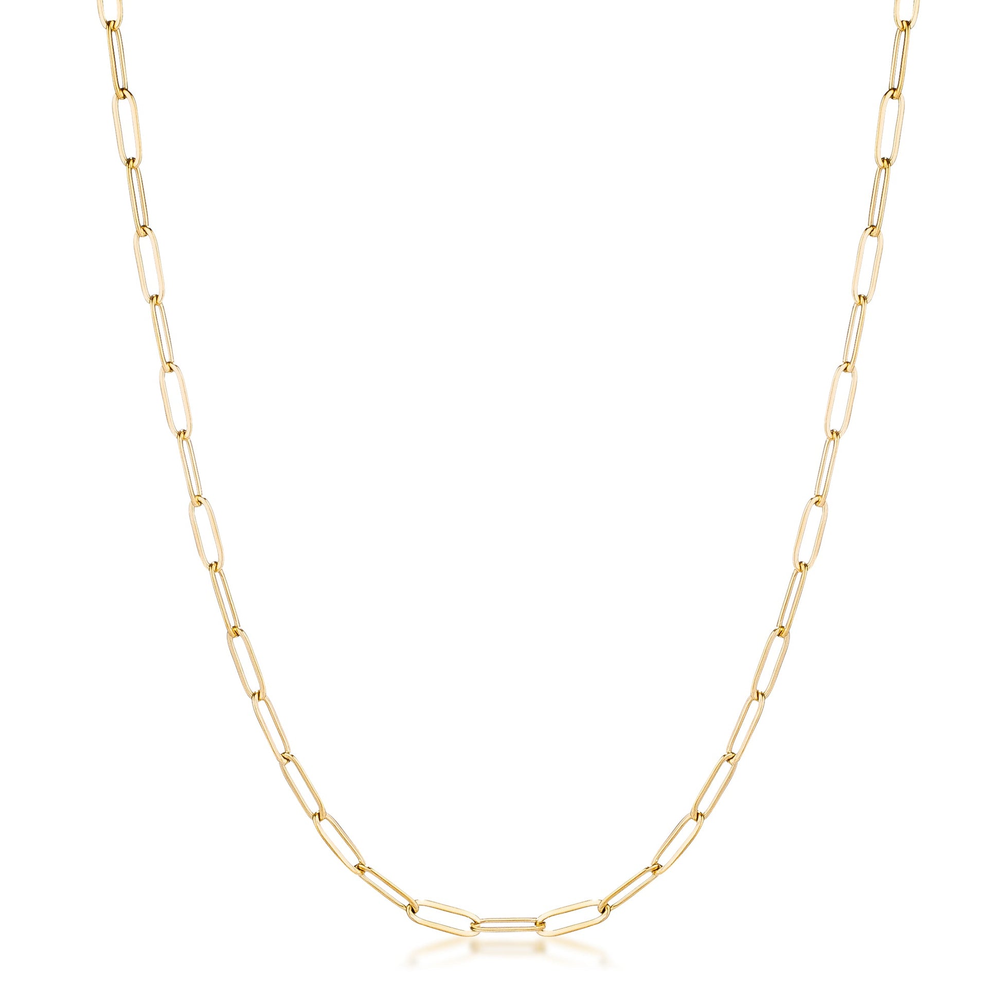 16" Gold Plated Paperclip Chain Necklace